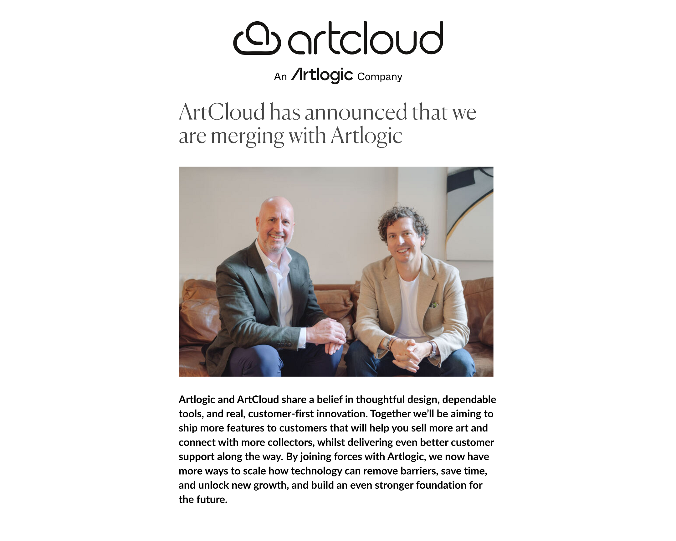 ArtCloud merged with Artlogic